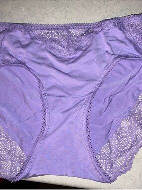 Women's Lace Trim Brief Panty - Lavender